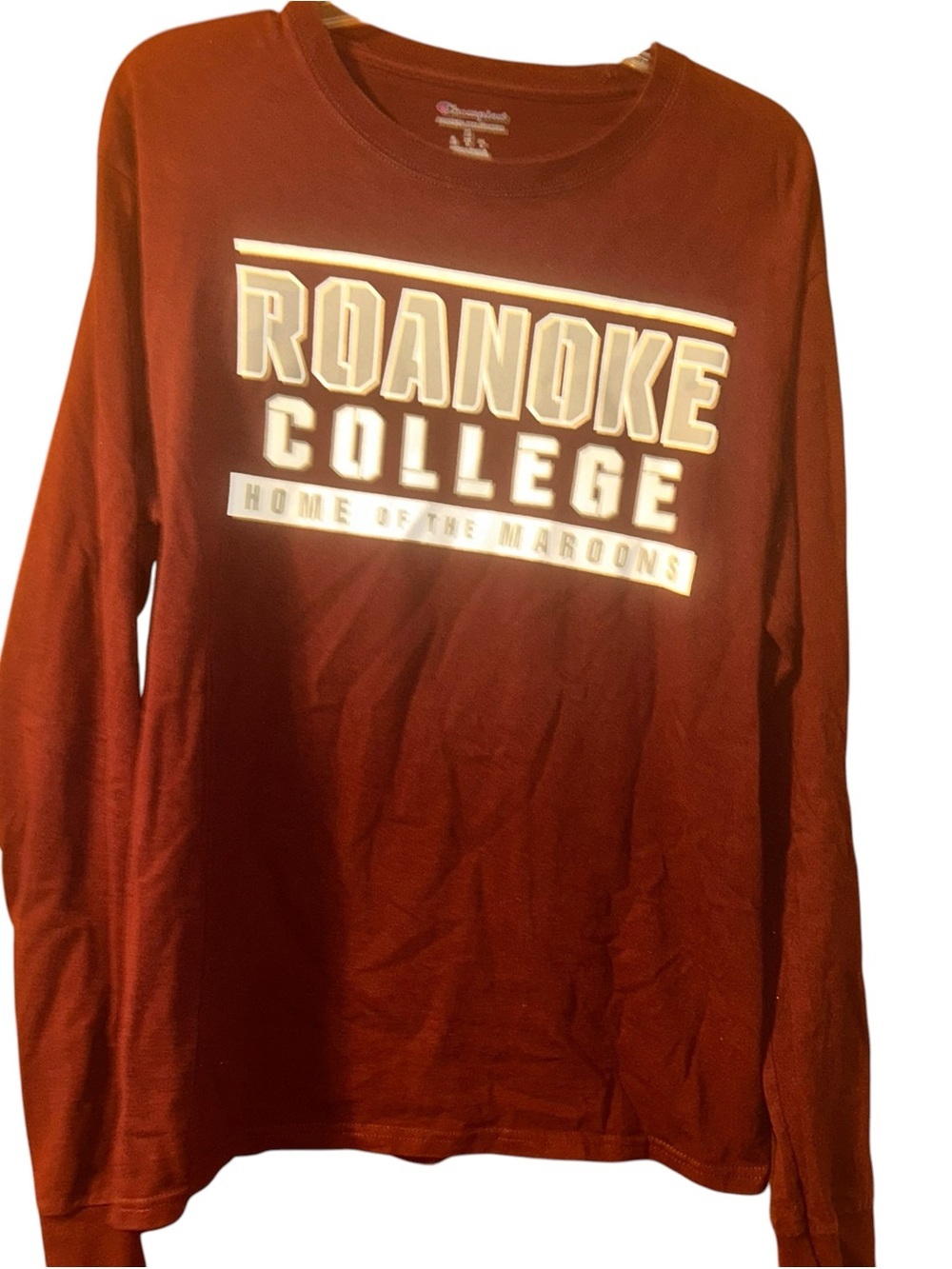 Champion Roanoke College Maroons long sleeve tshirt Salem Va Medium M